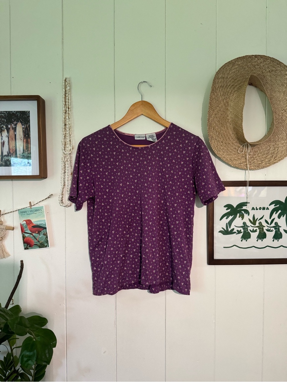 ✨ Vintage Purple Floral Short-Sleeve tee ✨